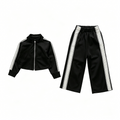 Modern Chic All-Season Minimalist Autumn 2-Piece Unisex Kids' Pants Suit, Ages 3-13 | Color: Black | Image 1