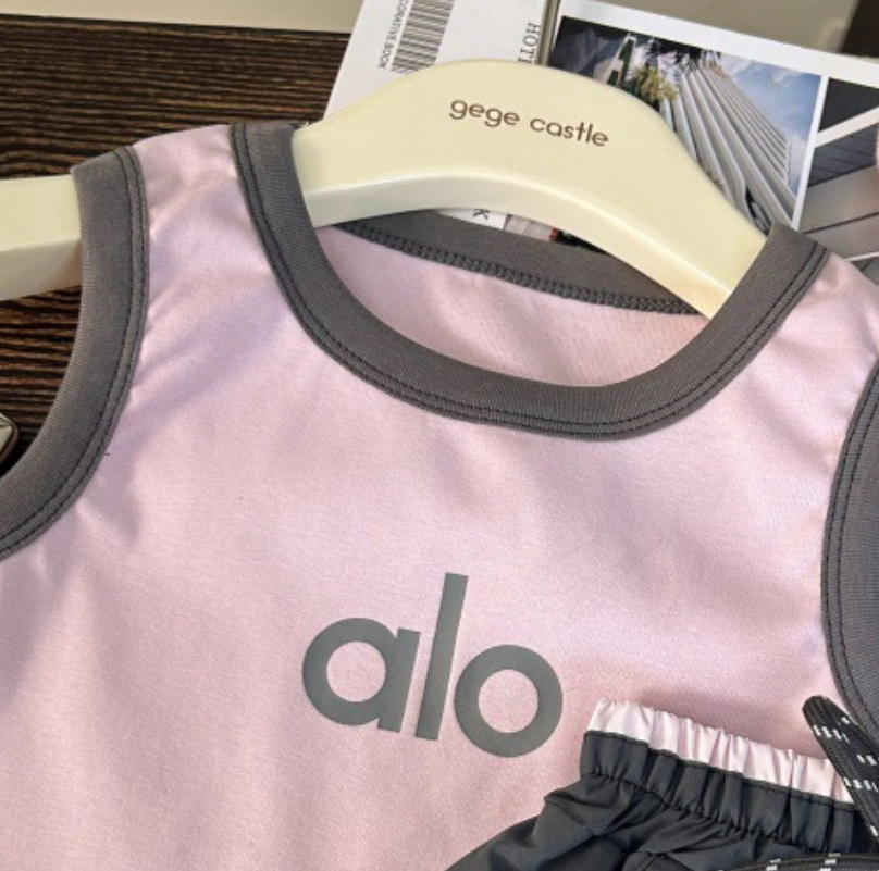 Modern Chic All-Season Casual Sporty Summer 2-Piece Girls' Dress Suit, Ages 2-9 | Color: Pink | Image 3