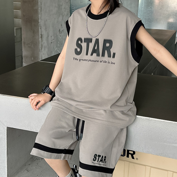Minimalist Summer 2-Piece Boys' Pants Suit, Ages 4-14 | Color: Coffee | Image 3