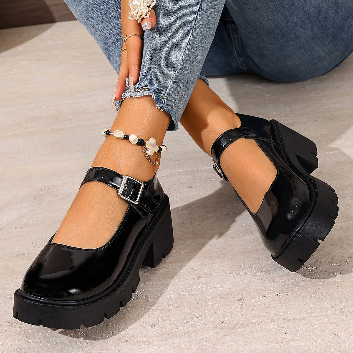 Modern Chic All-Season PU/Artificial Leather/Microfiber Leather Women's Platform Heels | Color: Style 1 | Image 2