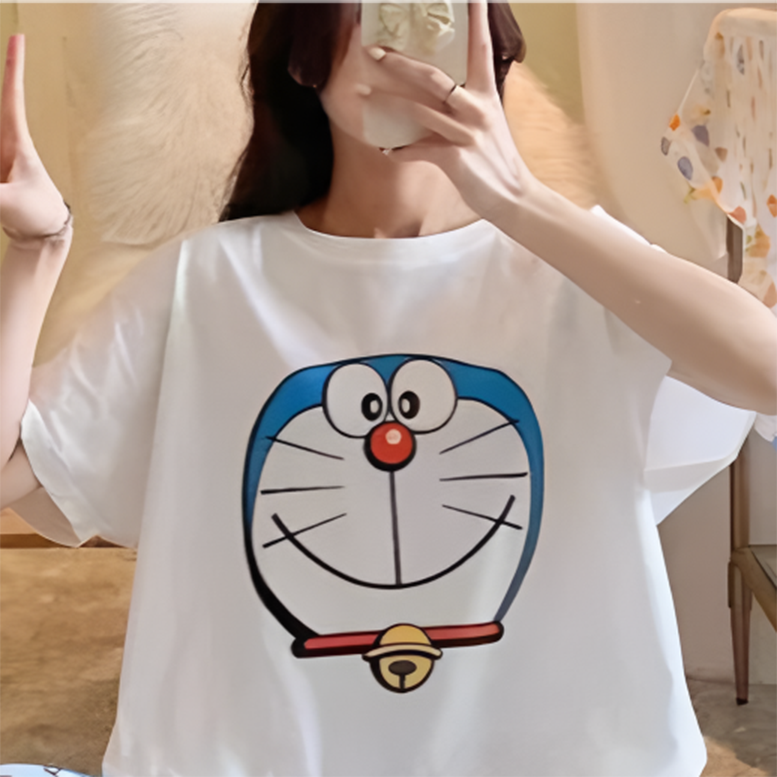 Modern Chic All-Season Sweet Feminine Summer 2 Pcs Women 's Short  Sleeve Sleep Set | Color: Style 3 | Image 2