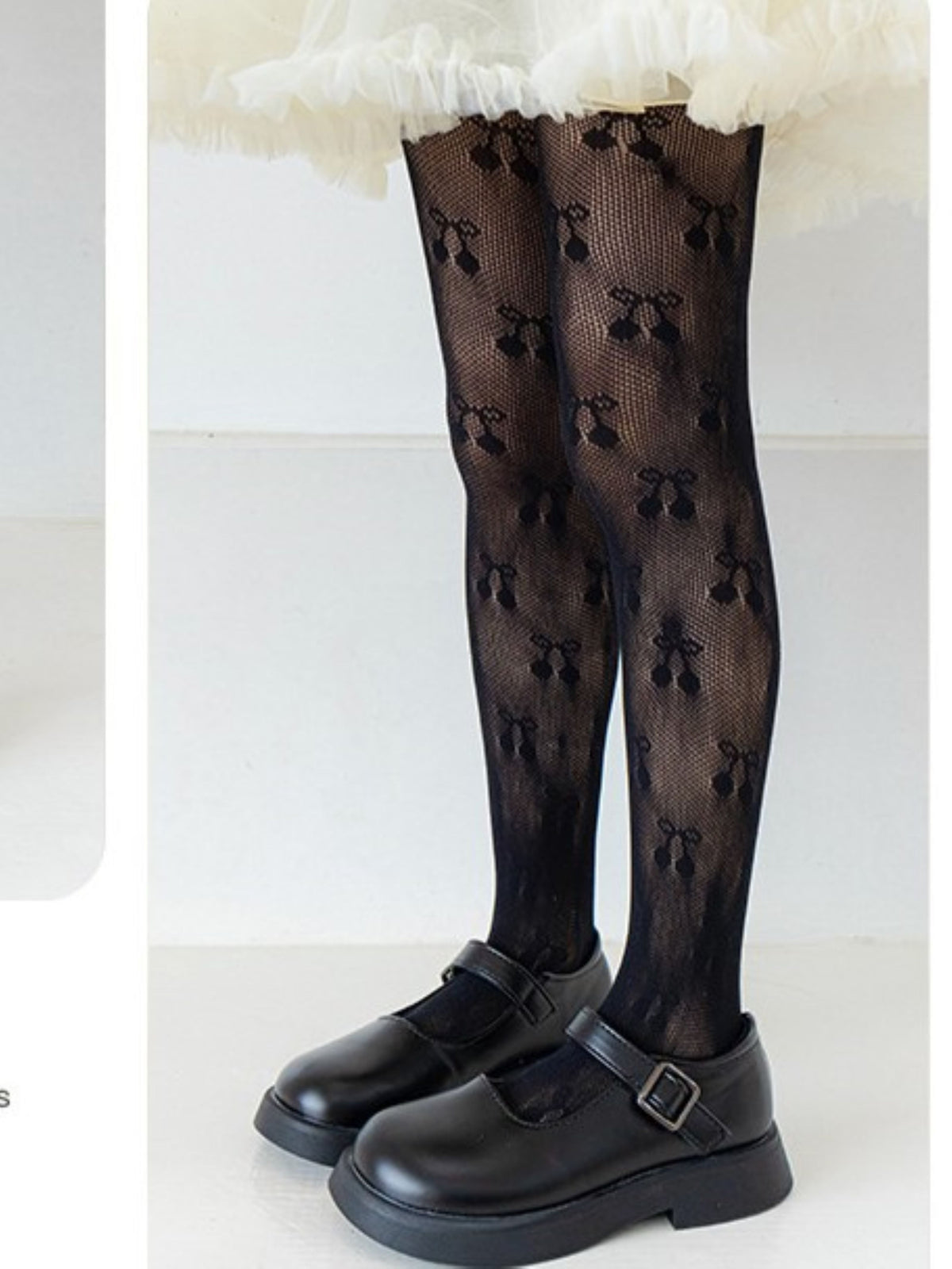 Sweet & Cute Summer Girls' Tights, Ages 5-13 | Color: Black | Image 2