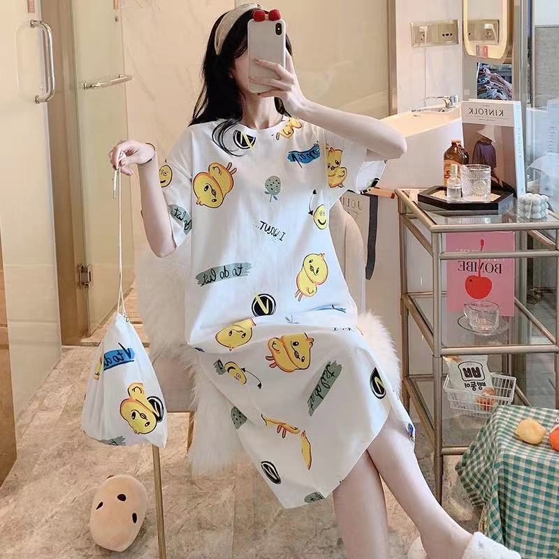 Sweet & Cute Summer Women 's Short  Sleeve Sleep Dress | Color: Style 2 | Image 1