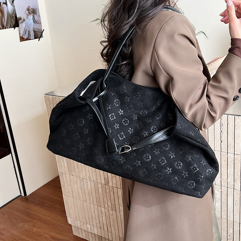 Modern Chic All-Season PU/Artificial Leather/Microfiber Leather, Suede/Oxford/Scrub Women's Shoulder Bags Tote Bags | Color: Black | Image 1