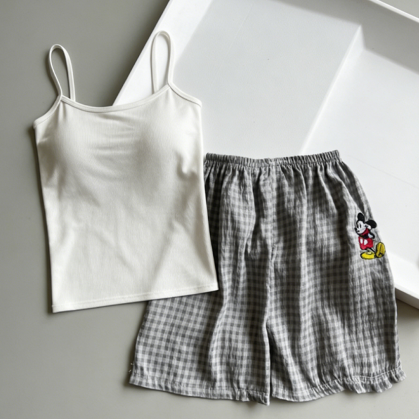 Sweet Feminine Summer 2 Pcs Women 's Sleeveless Sleep Set | Color: Style 2 | Image 2