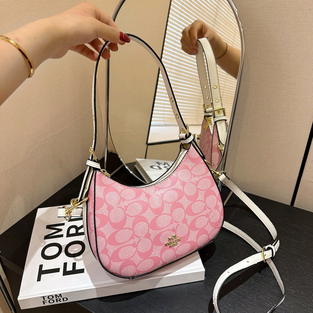 Modern Chic All-Season PU/Artificial Leather/Microfiber Leather Women's Shoulder Bags Underarm Bags | Color: Pink | Image 1