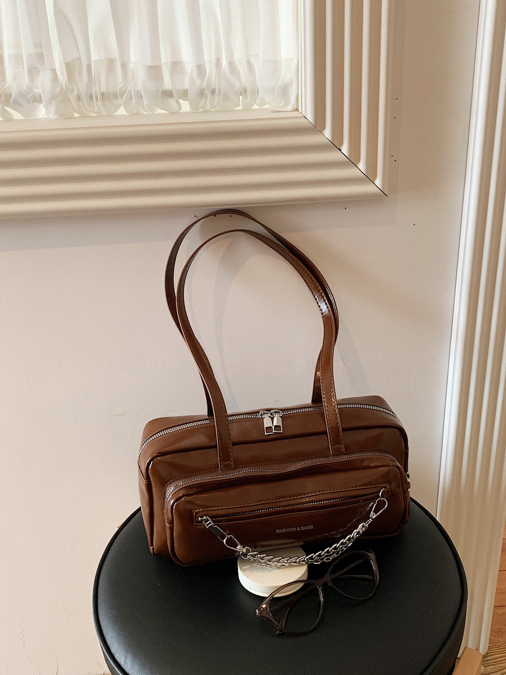Modern Chic All-Season PU/Artificial Leather/Microfiber Leather Women's Shoulder Bags Other Bags | Color: Brown | Image 3
