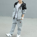 Modern Chic All-Season Casual Sporty Spring 2-Piece Boys' Pants Suit, Ages 3-13 | Color: Grey | Image 1