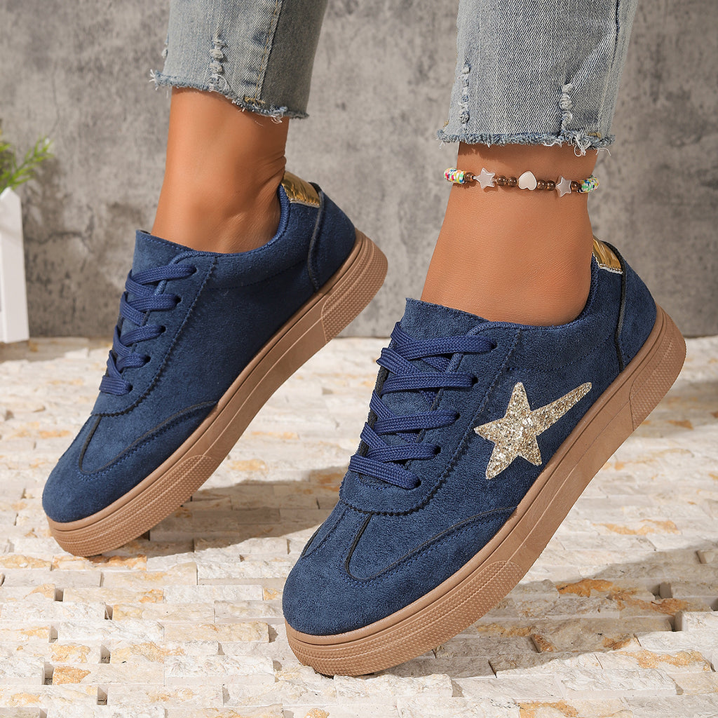 Modern Chic All-Season PU/Artificial Leather/Microfiber Leather Women's Skate Shoes | Color: Blue | Image 1