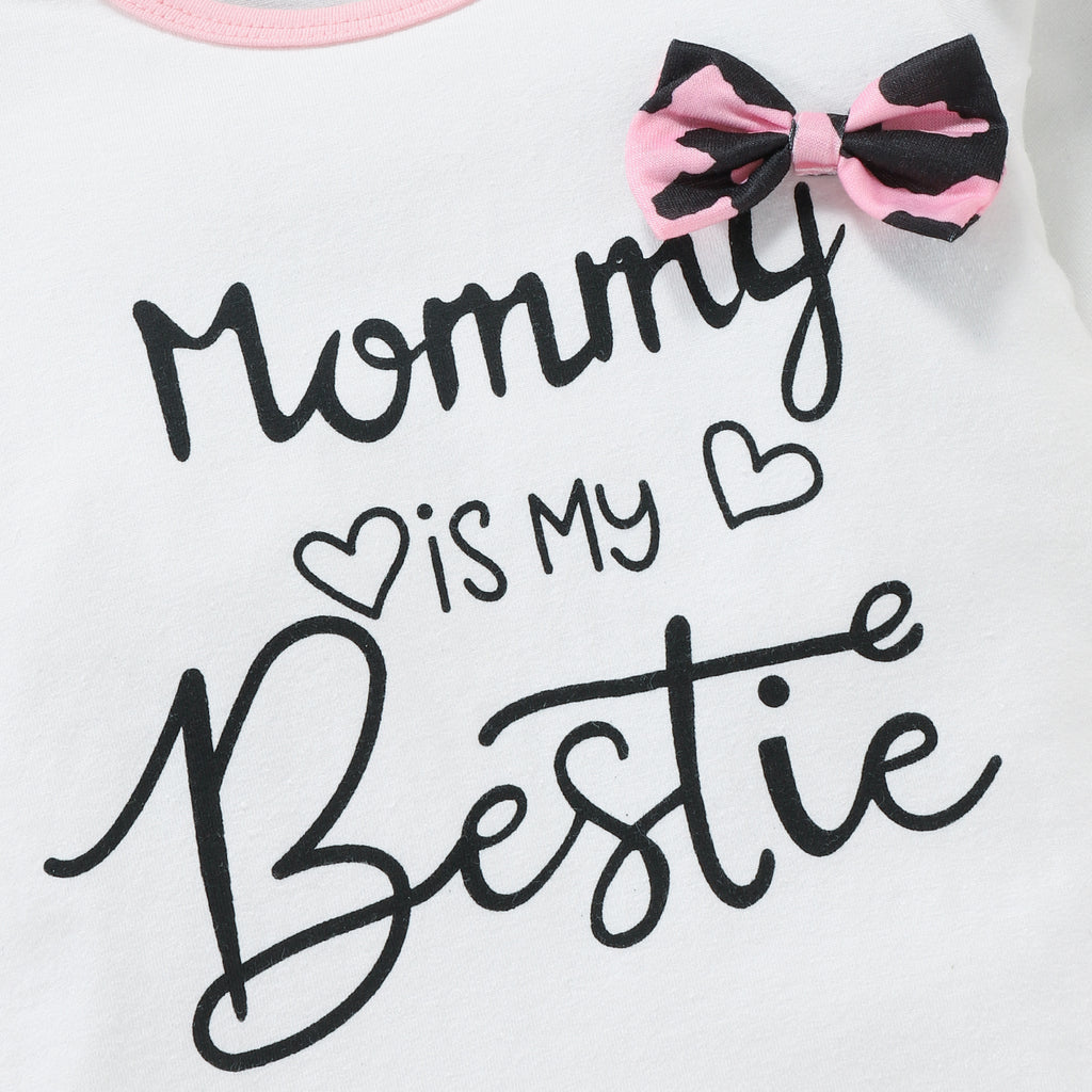Trendy Autumn Baby Girls' Pants Suit, Ages 0-6 Months | Color: Pink | Image 2