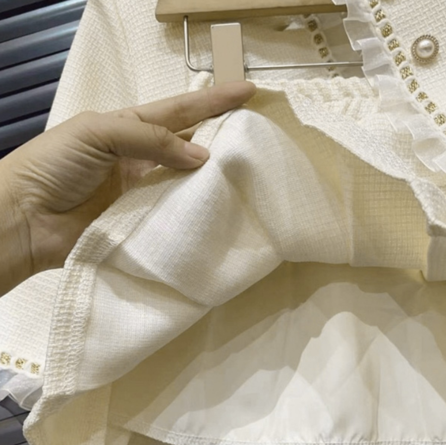 Elegant Autumn 2-Piece Girls' Dress Suit, Ages 2-9 | Color: White | Image 3