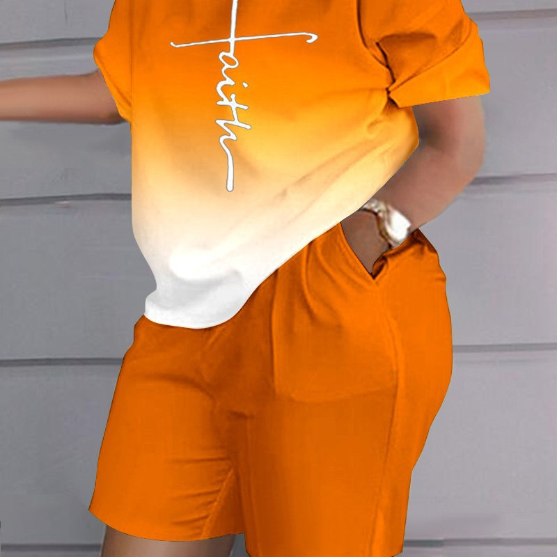 Casual Sporty Summer T-Shirt | Color: Orange | Image 1