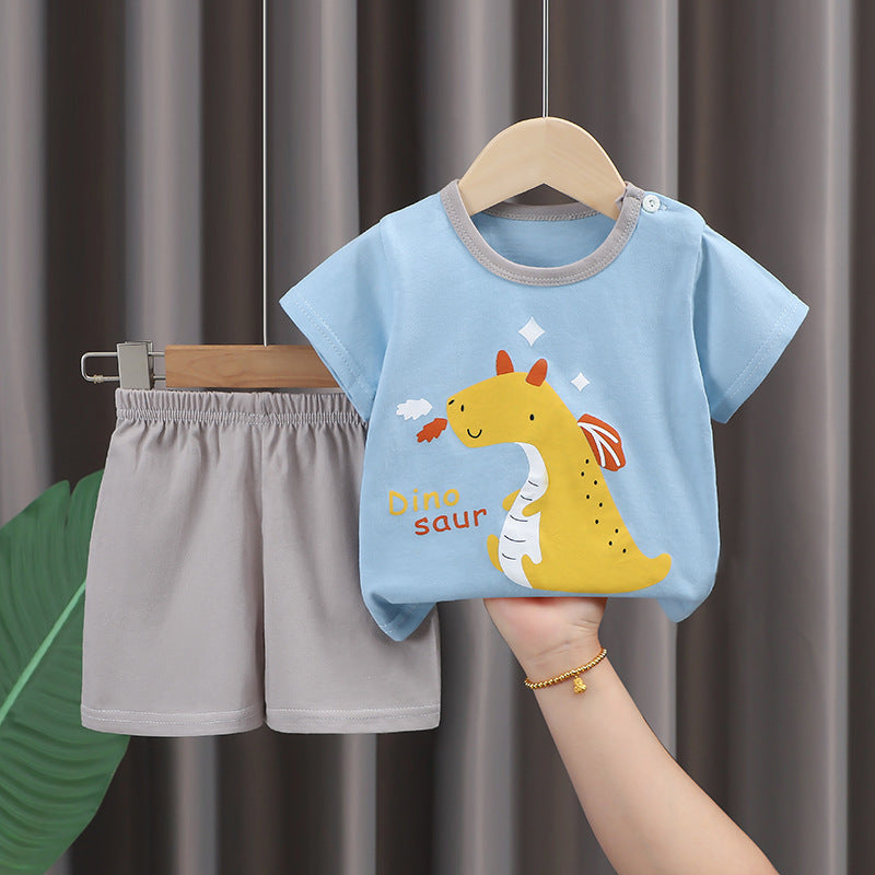 Minimalist Summer 2-Piece Boys' Pajama Set, Ages 2-7 | Color: Style 1 | Image 1