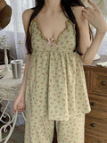 Sweet & Cute Summer 2 Pcs Women 's Sleeveless Sleep Set | Color: Style 1 | Image 1