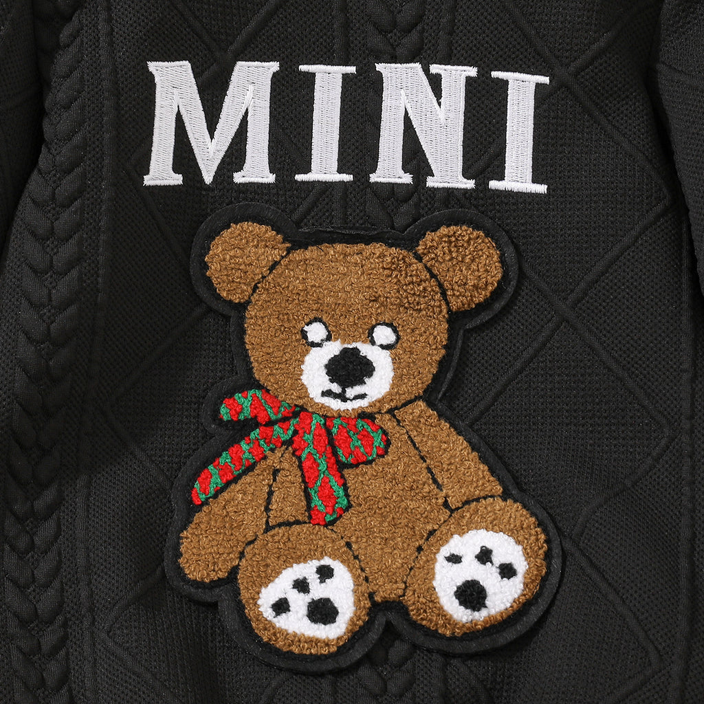 Minimalist Winter 2-Piece Unisex Kids' Pants Suit, Ages 3-9 | Color: Black | Image 2