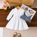 Trendy Autumn 2-Piece Girls' Dress Suit, Ages 2-7 | Color: White | Image 1