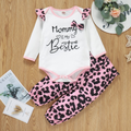 Trendy Autumn Baby Girls' Pants Suit, Ages 0-6 Months | Color: Pink | Image 1