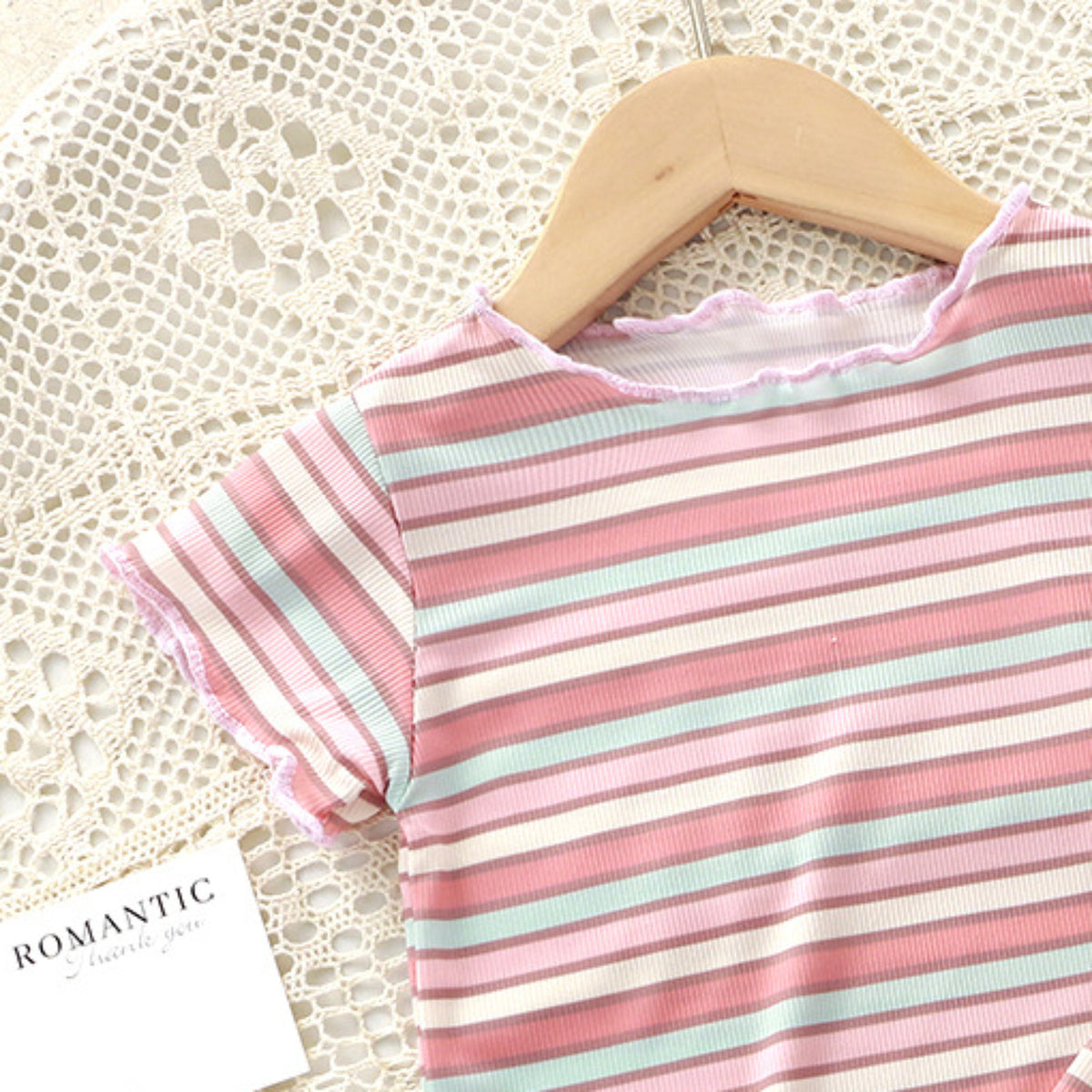 Minimalist Summer 2-Piece Baby Girls' Pajama Set, Ages 3-24 Months | Color: Pink | Image 3
