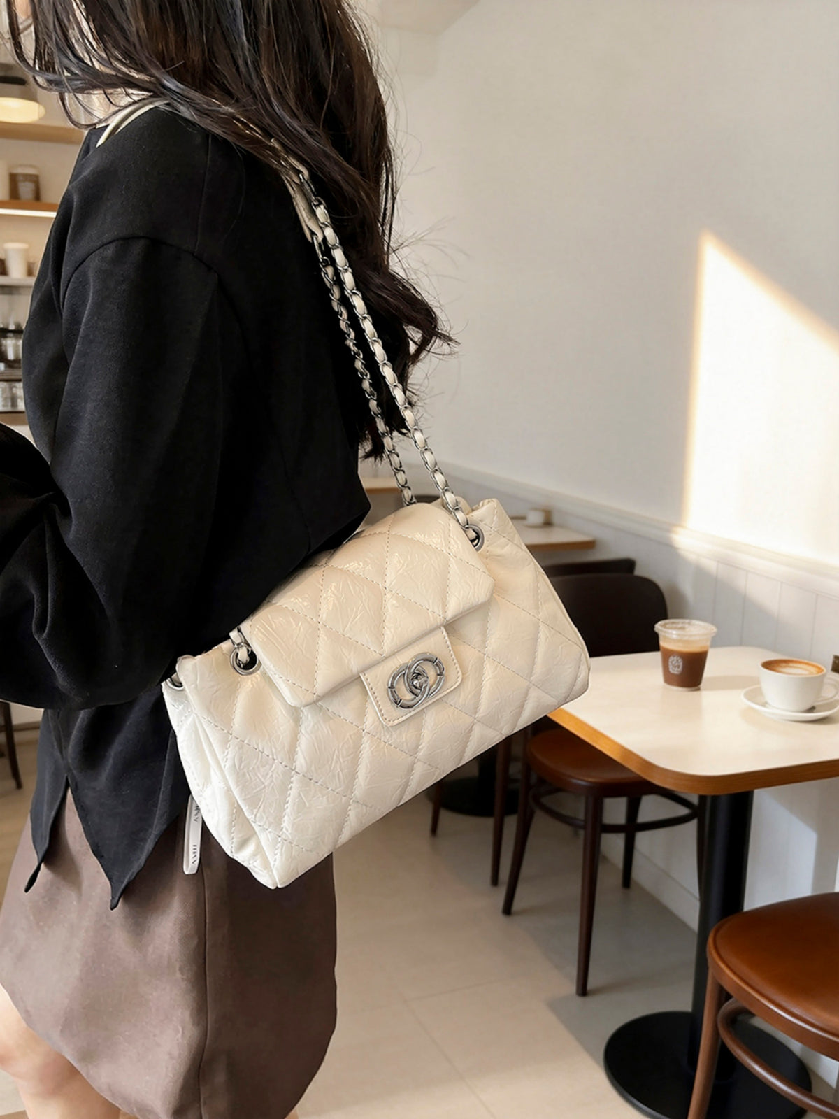 Modern Chic All-Season PU/Artificial Leather/Microfiber Leather Women's Crossbody Bags Other Bags | Color: White | Image 1