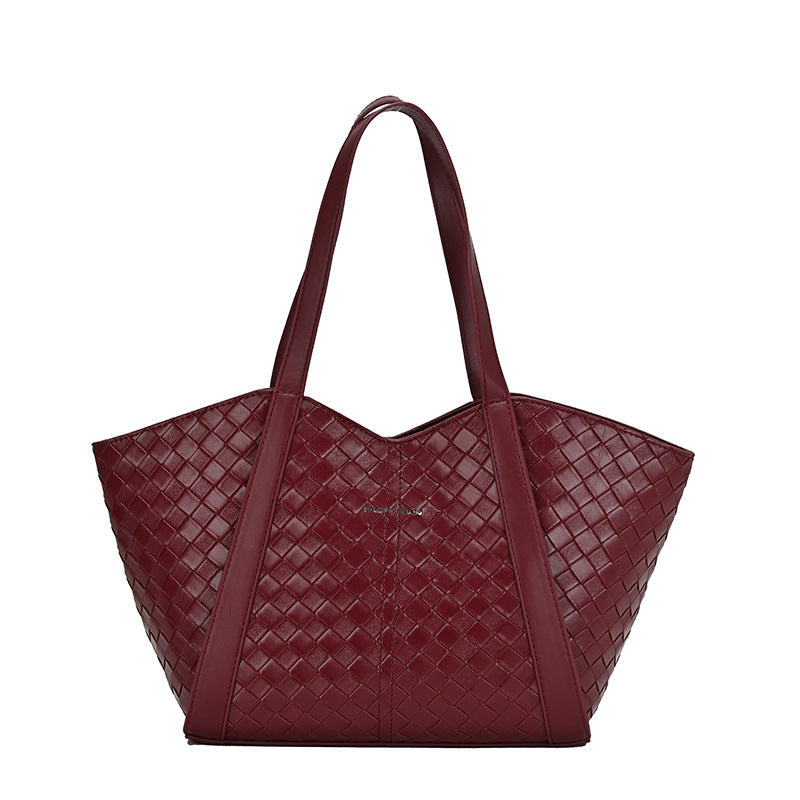 Modern Chic All-Season PU/Artificial Leather/Microfiber Leather Women's Shoulder Bags Tote Bags | Color: Deep Red | Image 2