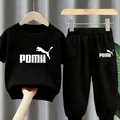 Modern Chic All-Season Casual Sporty Summer 2-Piece Unisex Kids' Pants Suit, Ages 2-11 | Color: Black | Image 1