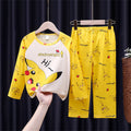 Modern Chic All-Season Minimalist Autumn 2-Piece Unisex Kids' Pajama Set, Ages 2-11 | Color: Yellow | Image 1