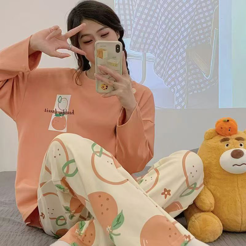 Sweet Feminine All-Season 2 Pcs Women 's Long Sleeve Sleep Set | Color: Style 1 | Image 3