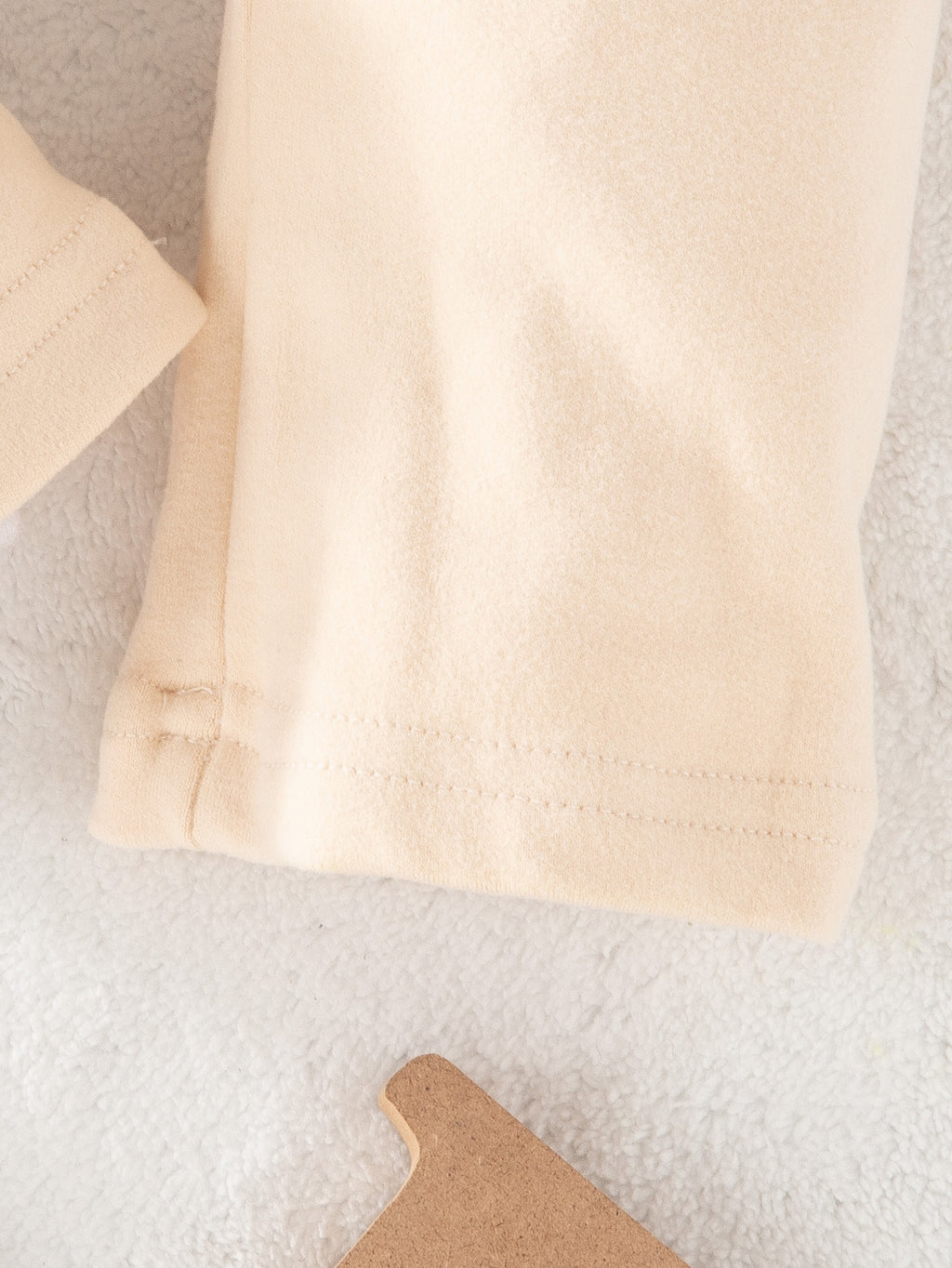Minimalist Autumn Unisex Baby Jumpsuit, Ages 1-9 Months | Color: Beige | Image 2