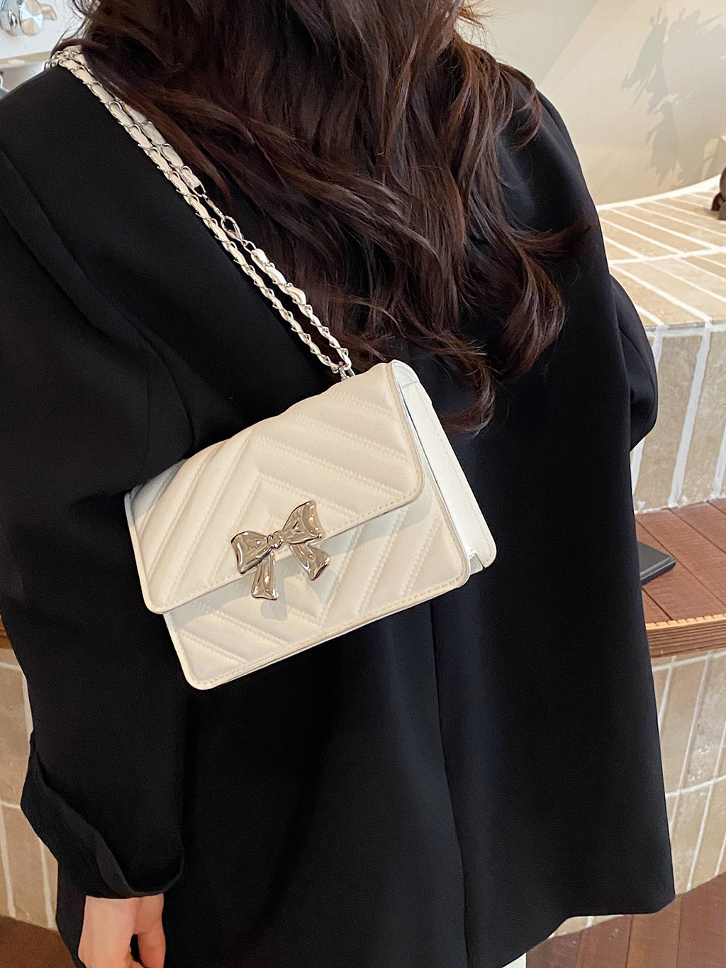 Modern Chic All-Season PU/Artificial Leather/Microfiber Leather Women's Crossbody Bags Other Bags | Color: White | Image 2