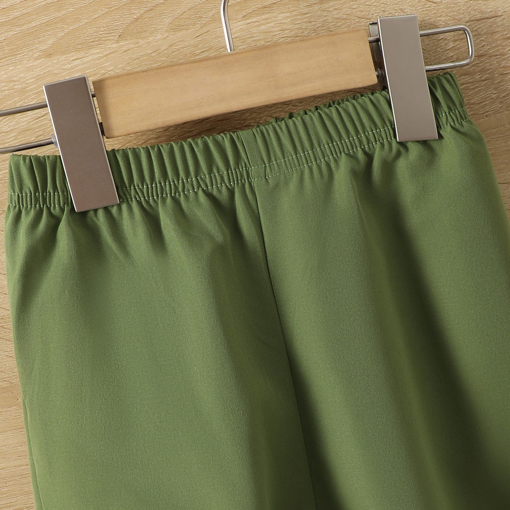Casual Sporty Autumn 2-Piece Boys' Pants Suit, Ages 2-7 | Color: Army Green | Image 3