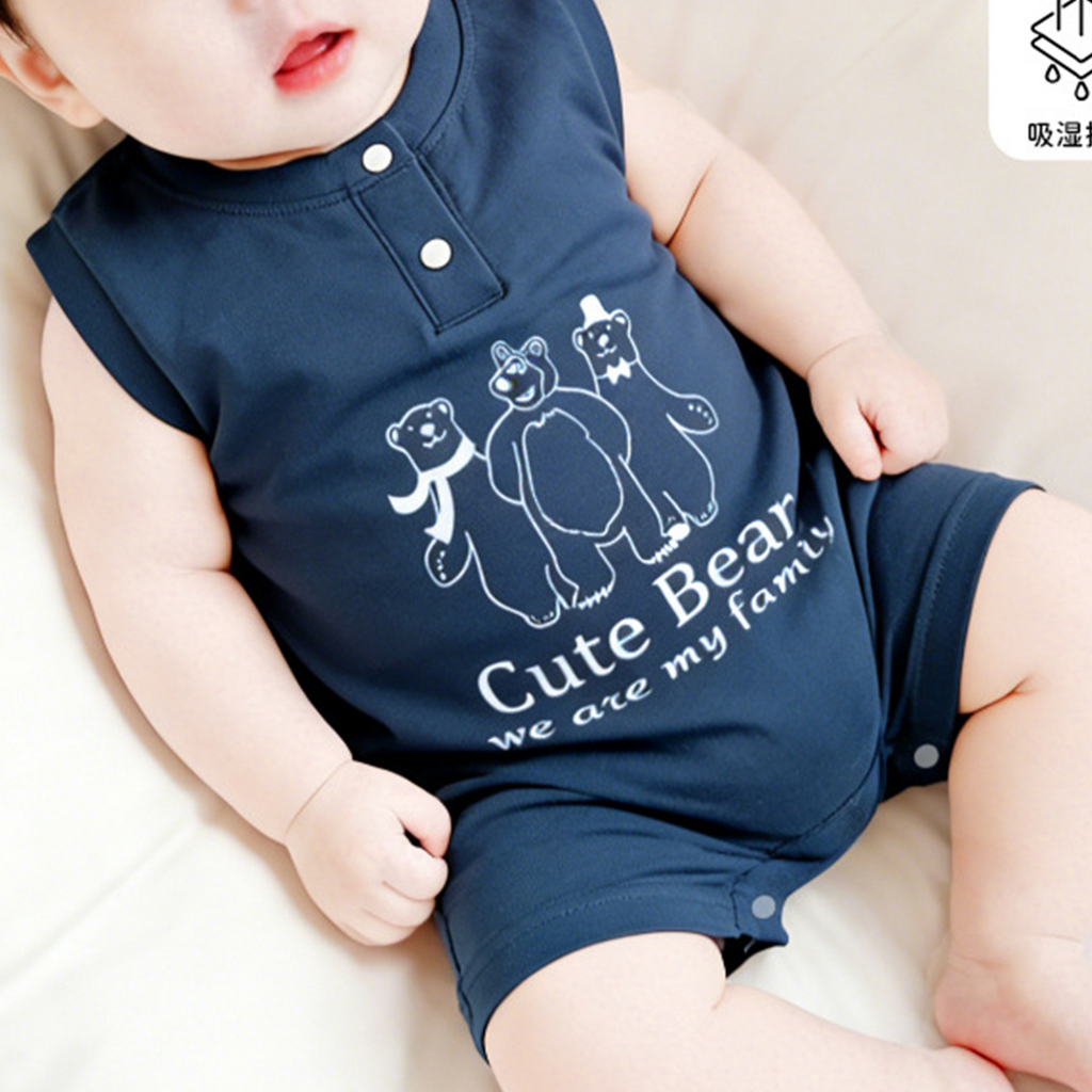 Modern Chic All-Season Minimalist Summer Unisex Baby Jumpsuit, Ages 1-24 Months | Color: Style 3 | Image 1