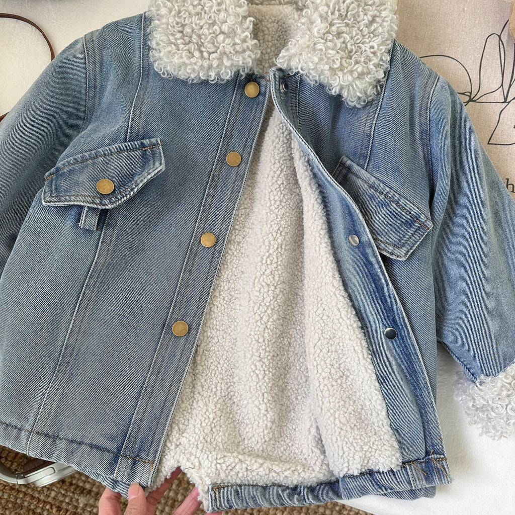 Trendy Winter 2-Piece Girls' A-Line Dress, Ages 2-9 | Color: Blue | Image 3