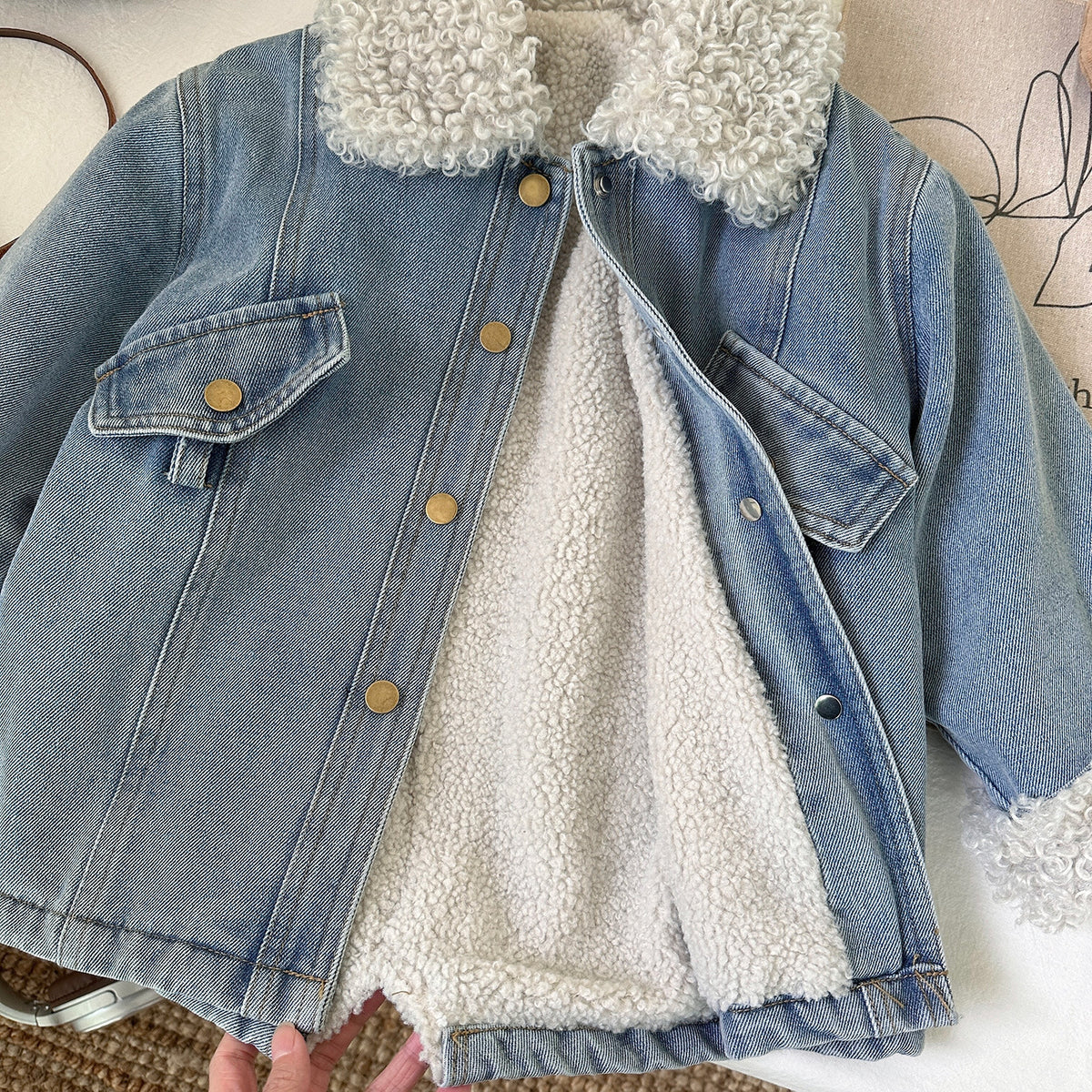 Trendy Winter 2-Piece Girls' A-Line Dress, Ages 2-9 | Color: Blue | Image 3