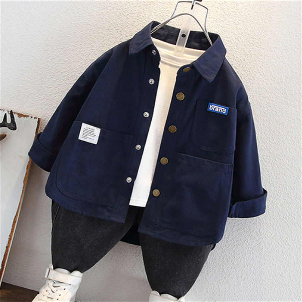 Modern Chic All-Season Trendy Spring Boys' Jacket, Ages 2-11 | Color: Navy | Image 3