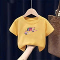 Modern Chic All-Season Minimalist Summer Unisex Kids' T-Shirt, Ages 2-7 | Color: Yellow | Image 1