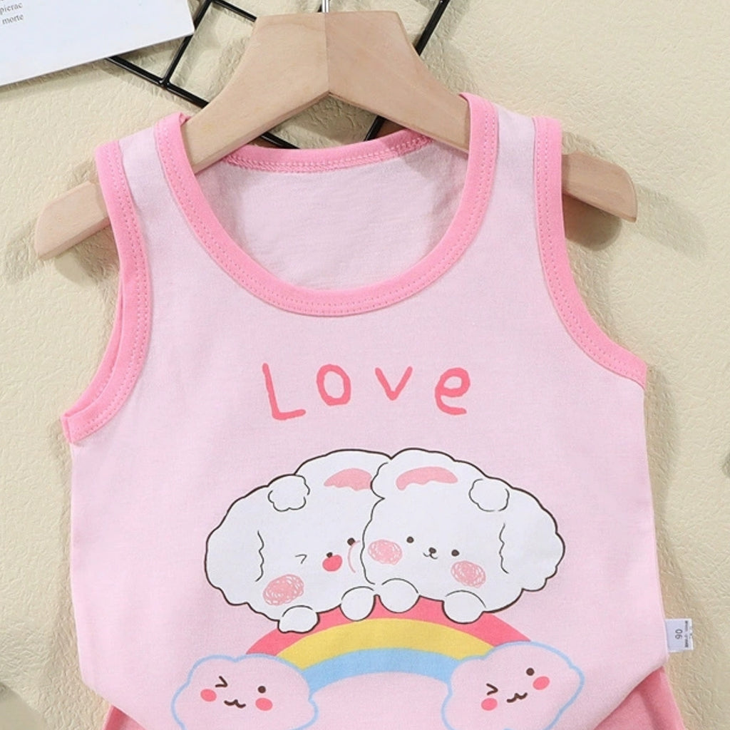 Casual Sporty Summer 2-Piece Unisex Baby Pants Suit, Ages 1-24 Months | Color: Pink | Image 3