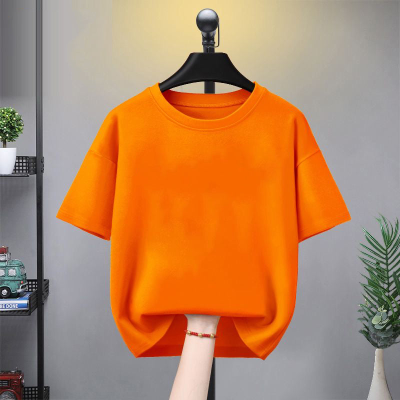 Minimalist Summer Unisex Kids' T-Shirt, Ages 3-14 | Color: Orange | Image 1