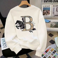 Modern Chic All-Season Minimalist Autumn Boys' Sweatshirt, Ages 2-13 | Color: White | Image 1