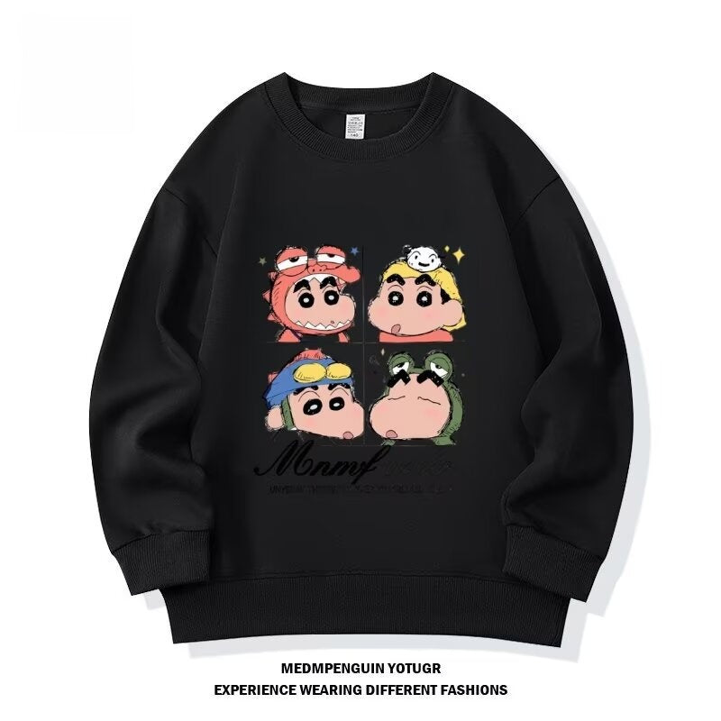Modern Chic All-Season Minimalist Autumn Unisex Kids' Sweatshirt, Ages 2-14 | Color: Black | Image 1