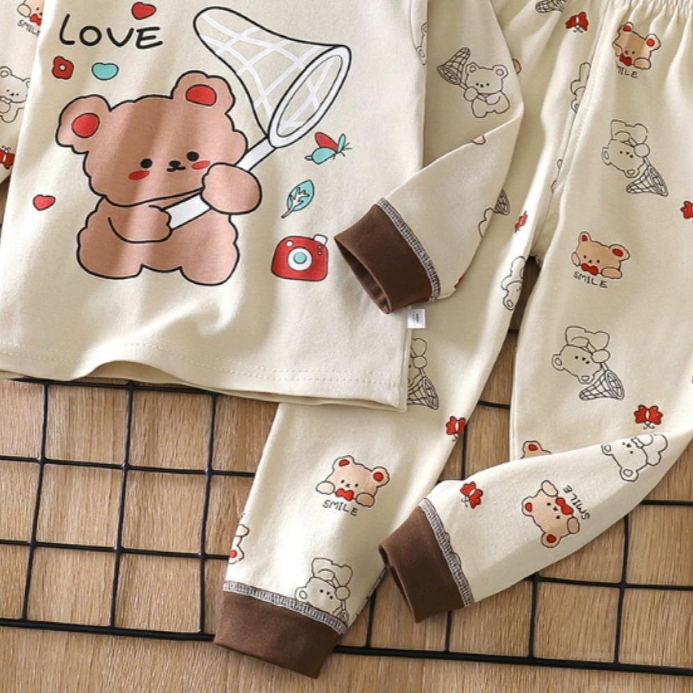Minimalist Autumn 2-Piece Unisex Baby Pajama Set, Ages 6-24 Months | Color: Style 2 | Image 3