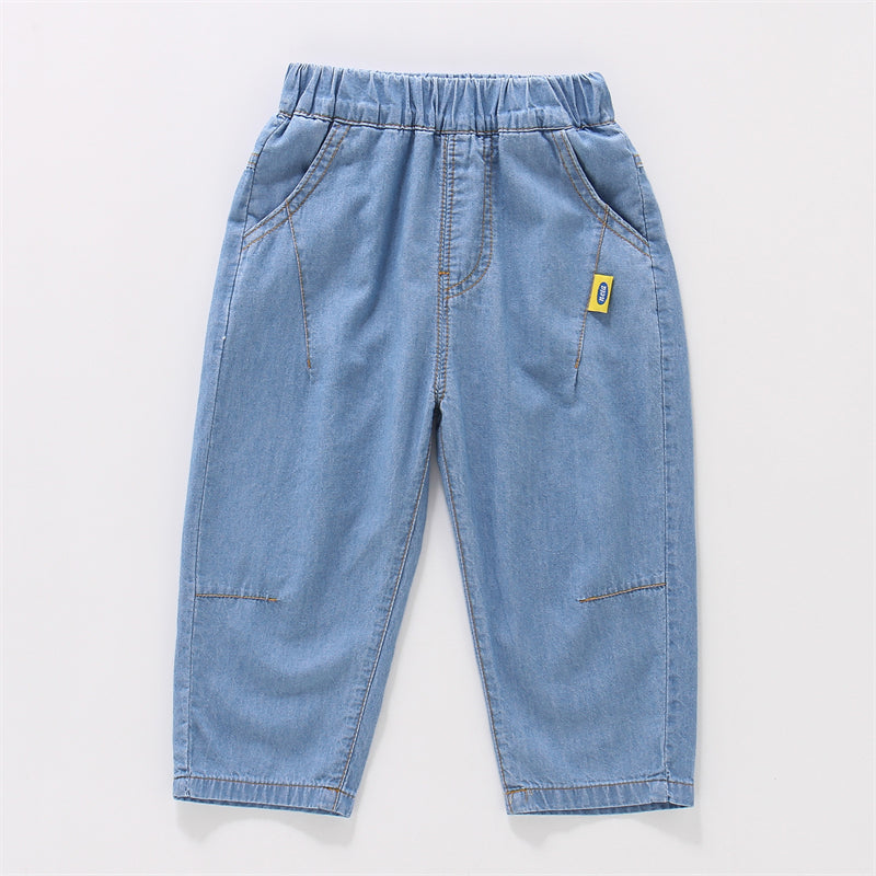 Casual Sporty Autumn Boys' Jeans, Ages 2-9 | Color: Light Blue | Image 1