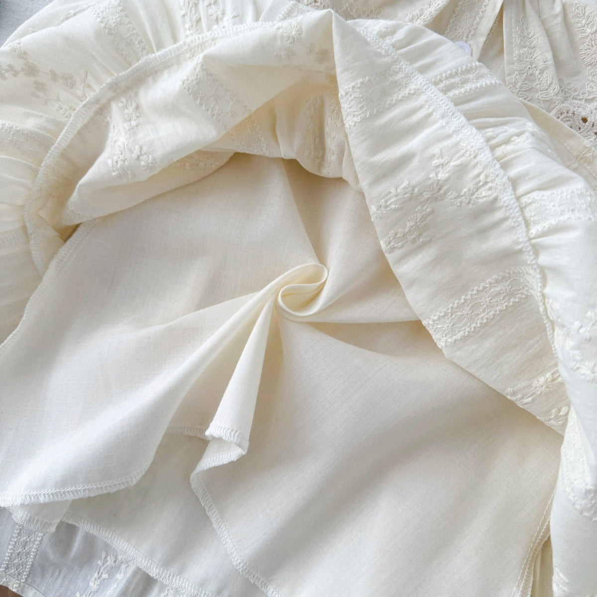 Elegant Autumn Girls' A-Line Dress, Ages 2-7 | Color: Beige | Image 2