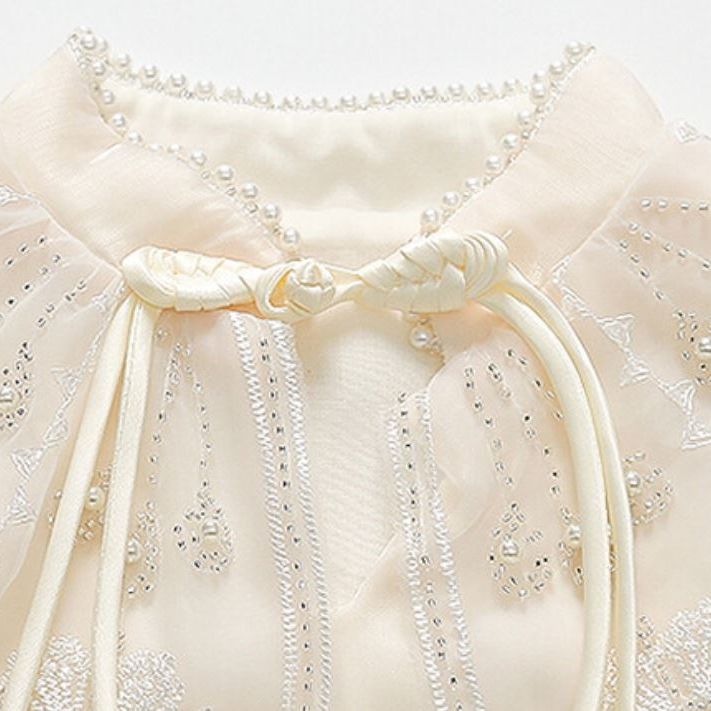 Elegant Summer Girls' A-Line Dress, Ages 2-9 | Color: Apricot | Image 3