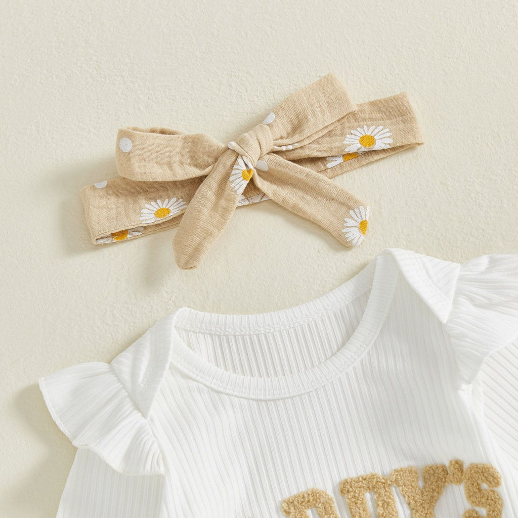 Trendy Autumn 2-Piece Baby Girls' Pants Suit, Ages 0-6 Months | Color: Apricot | Image 2