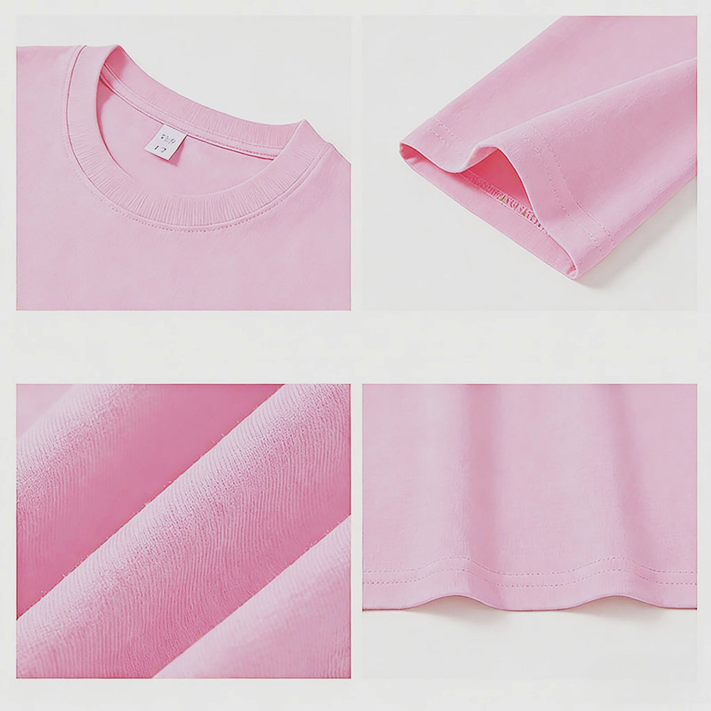 Modern Chic All-Season Casual Sporty Summer Unisex Kids' T-Shirt, Ages 2-9 | Color: Pink | Image 2