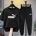 Modern Chic All-Season Minimalist Summer 2-Piece Boys' Pants Suit, Ages 3-14 | Color: Black | Image 1