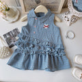 Casual Sporty Summer Girls' A-Line Dress, Ages 2-7 | Color: Blue | Image 1