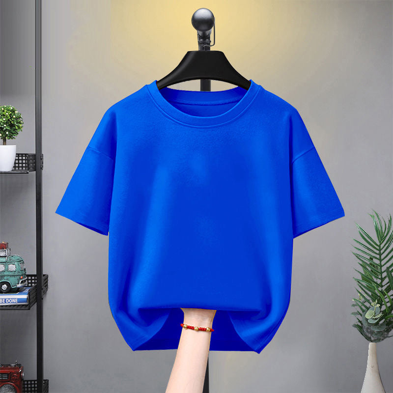 Minimalist Summer Unisex Kids' T-Shirt, Ages 3-14 | Color: Blue | Image 1