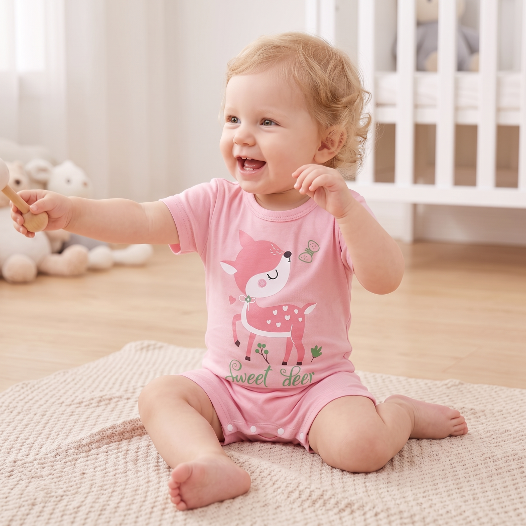 Minimalist Summer Unisex Baby Jumpsuit, Ages 1-24 Months | Color: Style 4 | Image 2