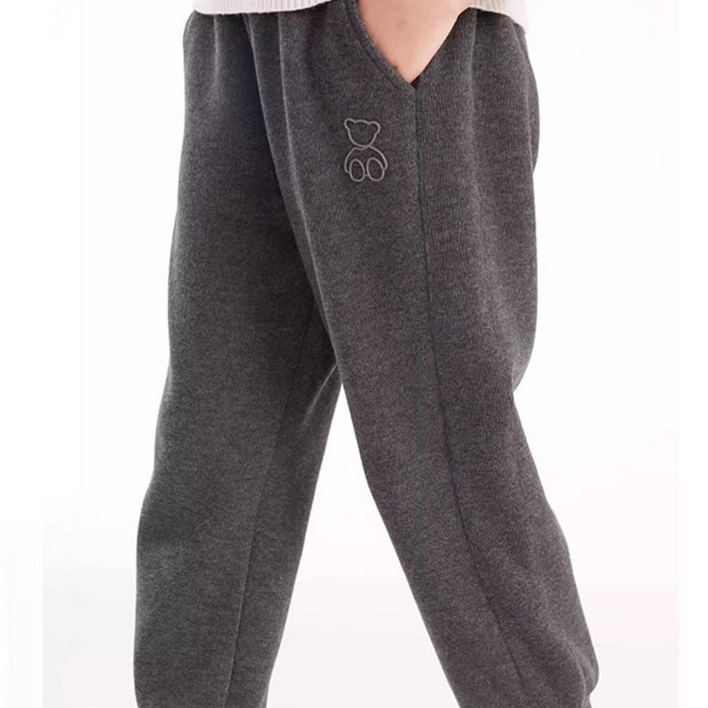 Casual Sporty Autumn Unisex Kids' Casual Pants, Ages 3-13 | Color: Dark Grey | Image 3